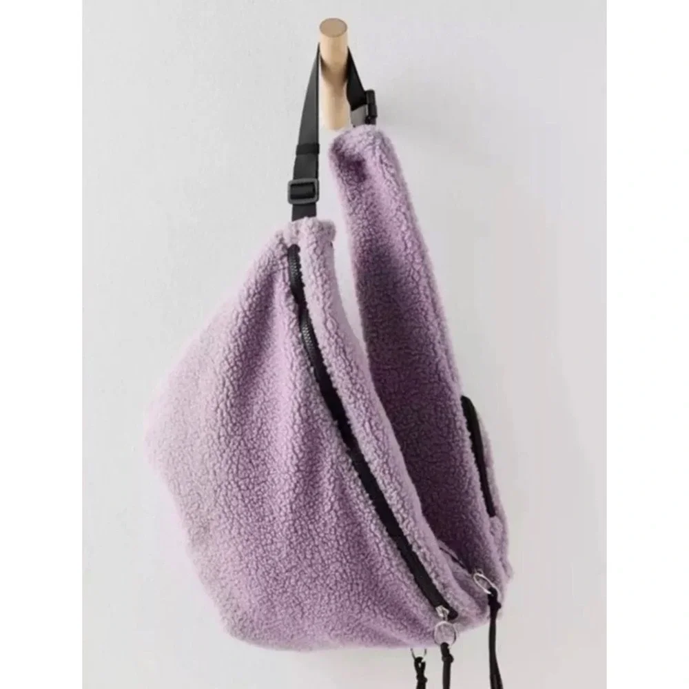 Free People Movement Overachiever Sherpa Sling Crossbody Bag in Steel Lavender - Picture 2 of 7